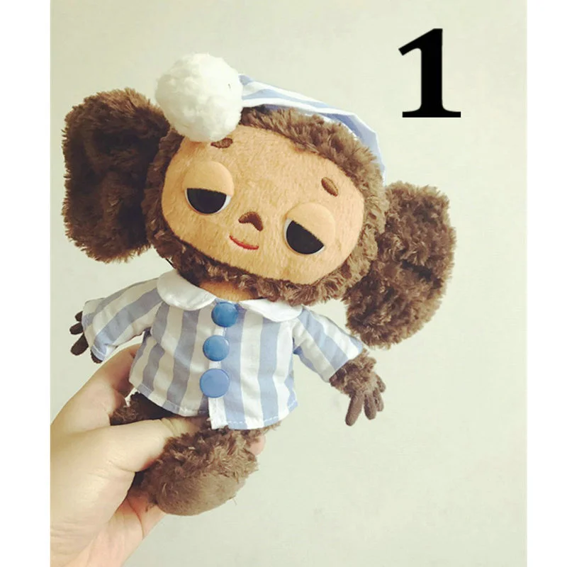 Peluche de singe aux grands yeux avec pyjama, jouet Cheburashka, doux, beurre, anime russe, mignon, bébé, enfants, sommeil Security ase Butter, haute qualité