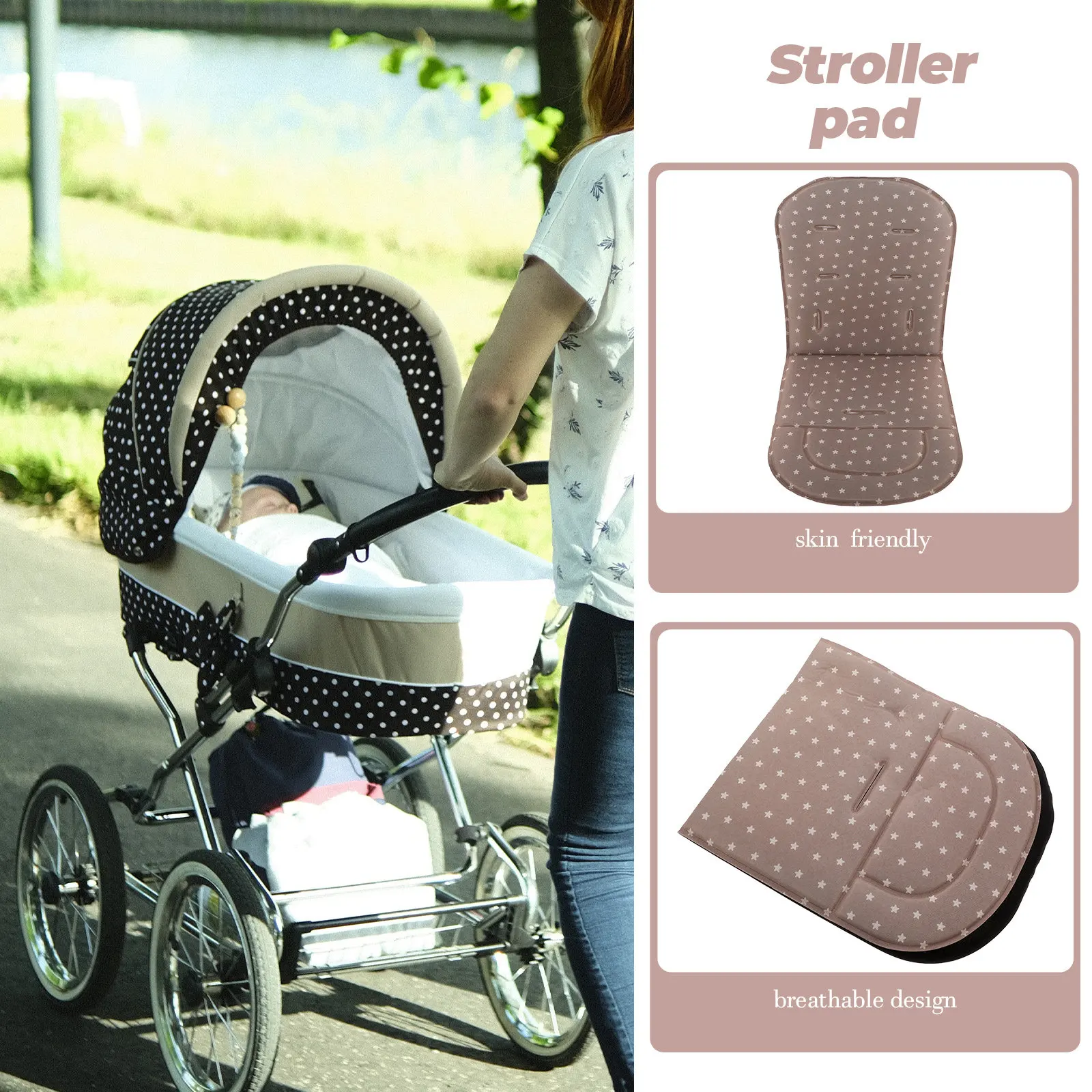 

Universal Baby Stroller Pad Cotton Infant Seat Cushion Soft Breathable Washable Reusable Stroller Liner for Newborn Toddlers