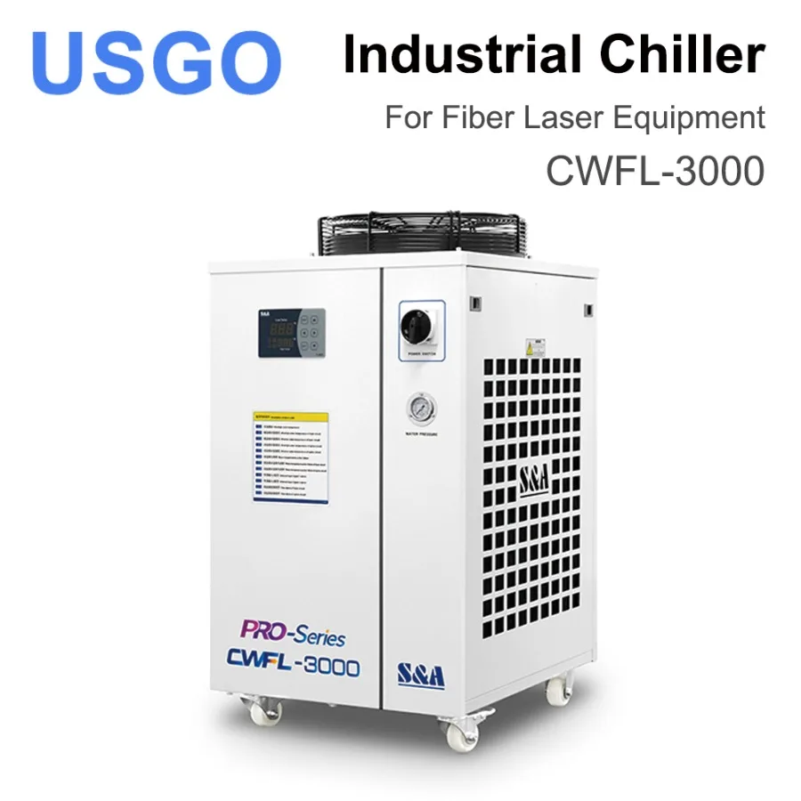 USGO CWFL-3000 S&A  Industry Air Water Chiller AC 220-240V Voltage 50Hz/60Hz Frequency For fiber laser engraving machines