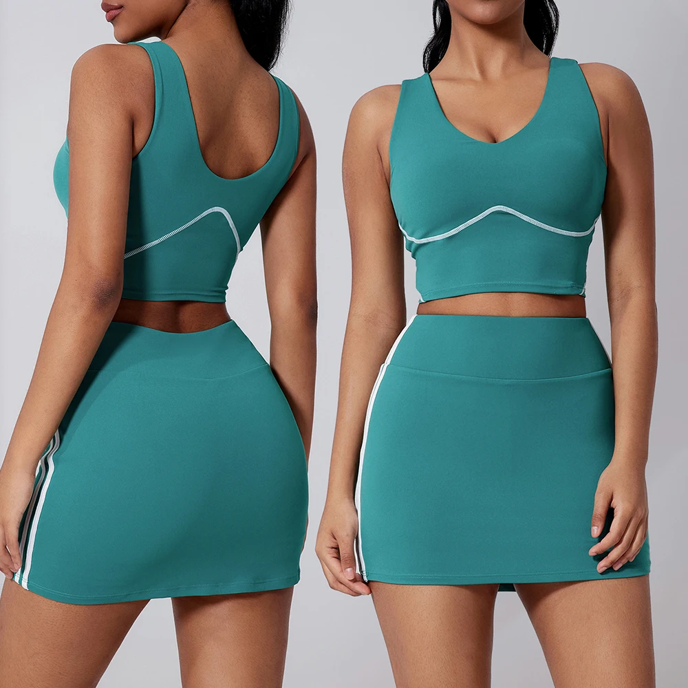 

Yoga Short Skirt Yoga Suit Yoga Sports Underwear Women Tracksuit Fitness Suit Running Sports Yoga Set Workout Set Athletic Wear