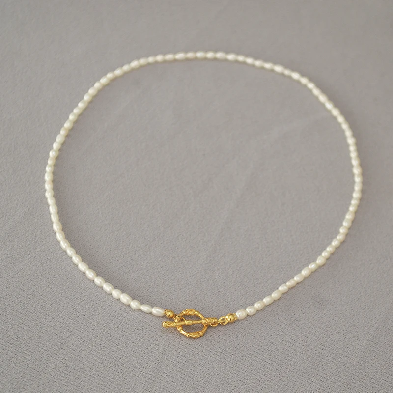 

Ожерелье из латуни с жемчужинами и настоящим жемчугом 18 карат