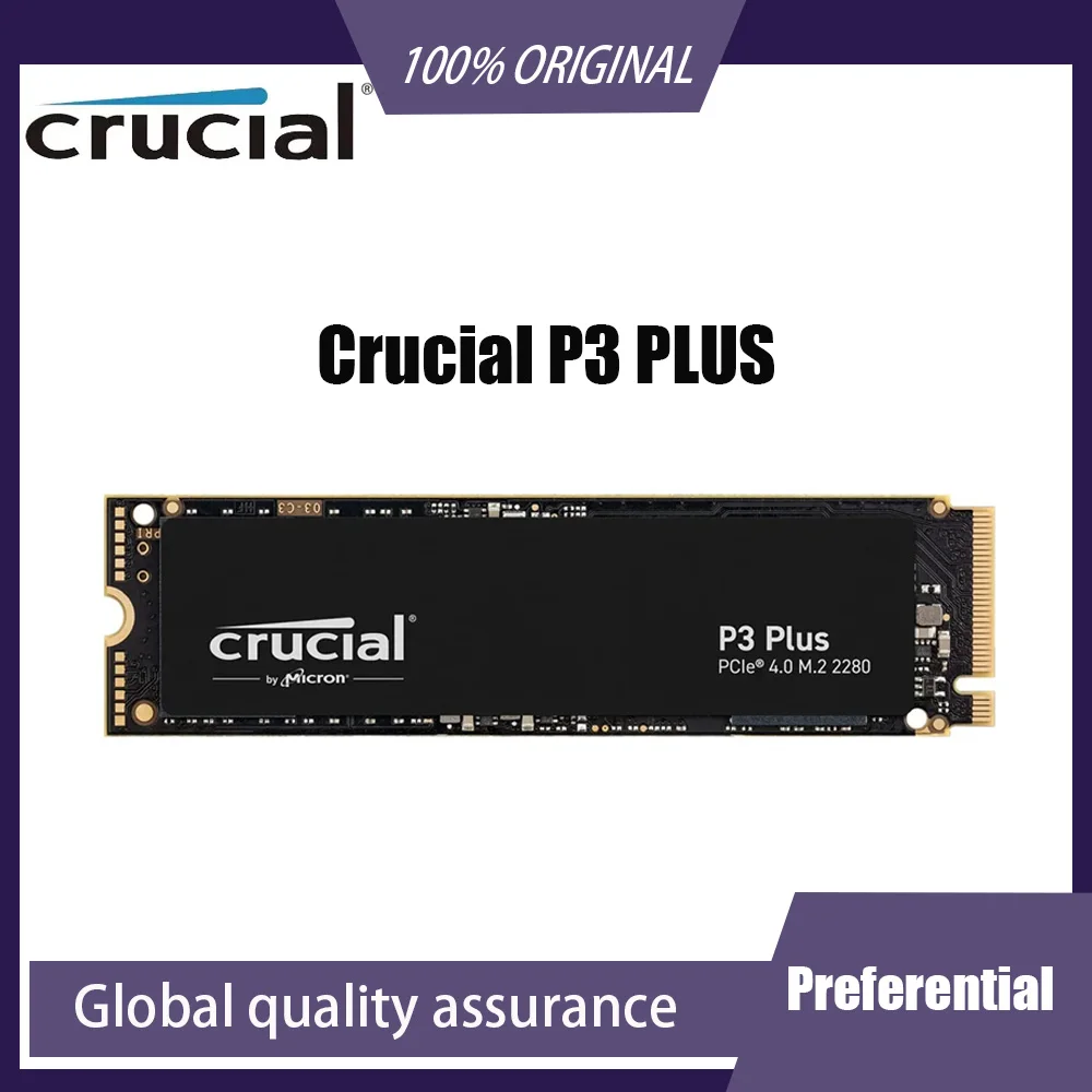 Crucial P3 PLUS 2TB Pcie 4.0 X4 NVME M.2 2280 Ssd, with a Maximum Speed of Up