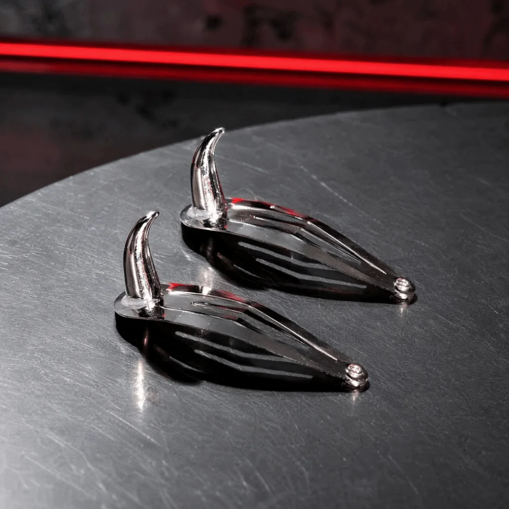 2Pcs Y2K Metallic Textured Nail-bolt Hairpin Non Slip Polished Punk Hair Clip Spiked Rivet Hollow Out Gothic Hair Pin Party