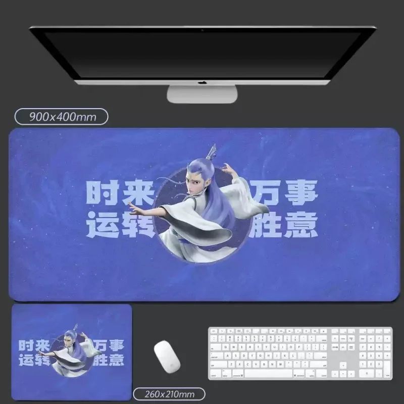 Alas Mouse Besar Nezha'S Baru Lockrand Nezha Aoguang Aobing Alas Meja Meja Komputer Kantor Alas Mouse Besar Alas Keyboard