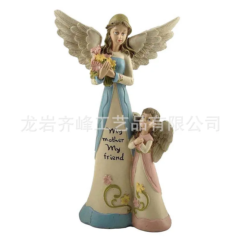 هدية عيد الأم هدية عيد ميلاد ديكور المنزل لطيف الملاك الراتنج الحرفية أمي والطفل بقعة السلع #2