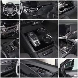 For Honda Pilot Ridgeline Passport 2016-2022 PVC Black Car Center Console Decorative Panel Trim Sticker Sticker Car Accessories