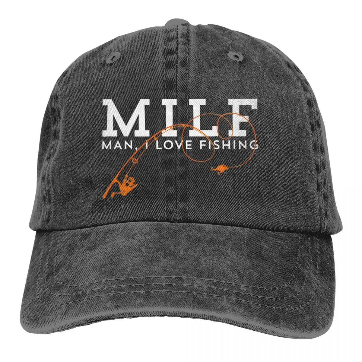 

Classic MILF - Man I Love Fishing Fishing Hook Baseball Caps Men Women Distressed Washed Snapback Hat Summer Gift Hats Cap