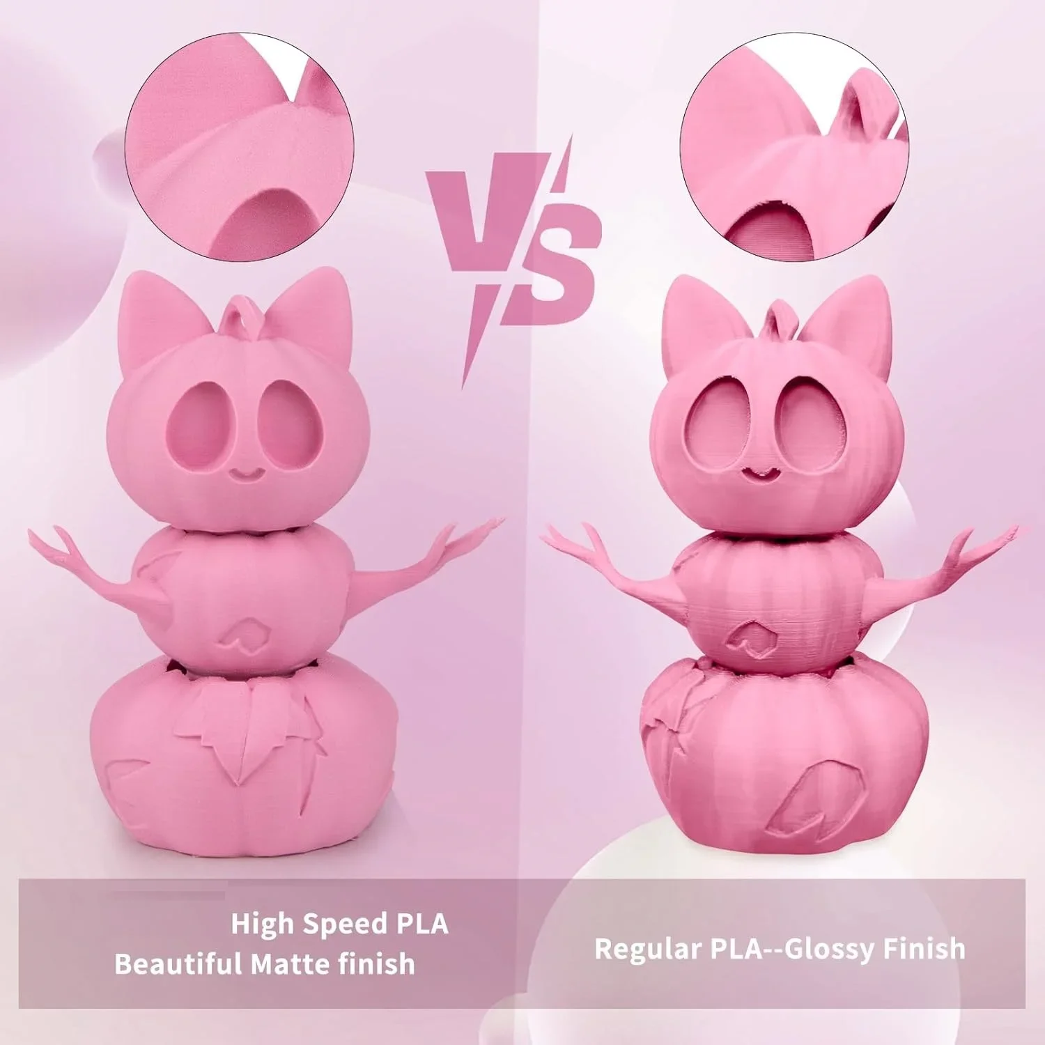 High Speed PLA 3D Printer Filament Matte Pink PLA Filament Designed for High Speed 30-600mm/s 3D Printing Consumables