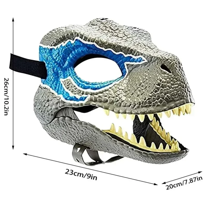 Halloween Dragon Dinosaur Mask Open Mouth Latex Horror Dinosaur Headgear Dino Mask Party Cosplay Costume Scared Mask
