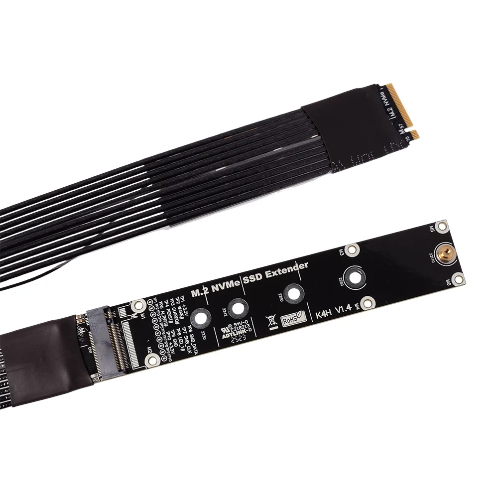 Adaptateur PCIE 5.0 4.0 3.0 X4 M2 M.2 NVMe SSD, câble d'extension Riser K44SF 22110 taille/K44SF 2280, prend en charge Ultra R44 K44 M44