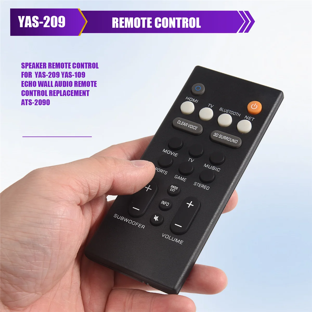 SCLS مكبر الصوت التحكم عن بعد ل YAS-209 YAS-109 جدار الصوت التحكم عن بعد استبدال ATS-2090