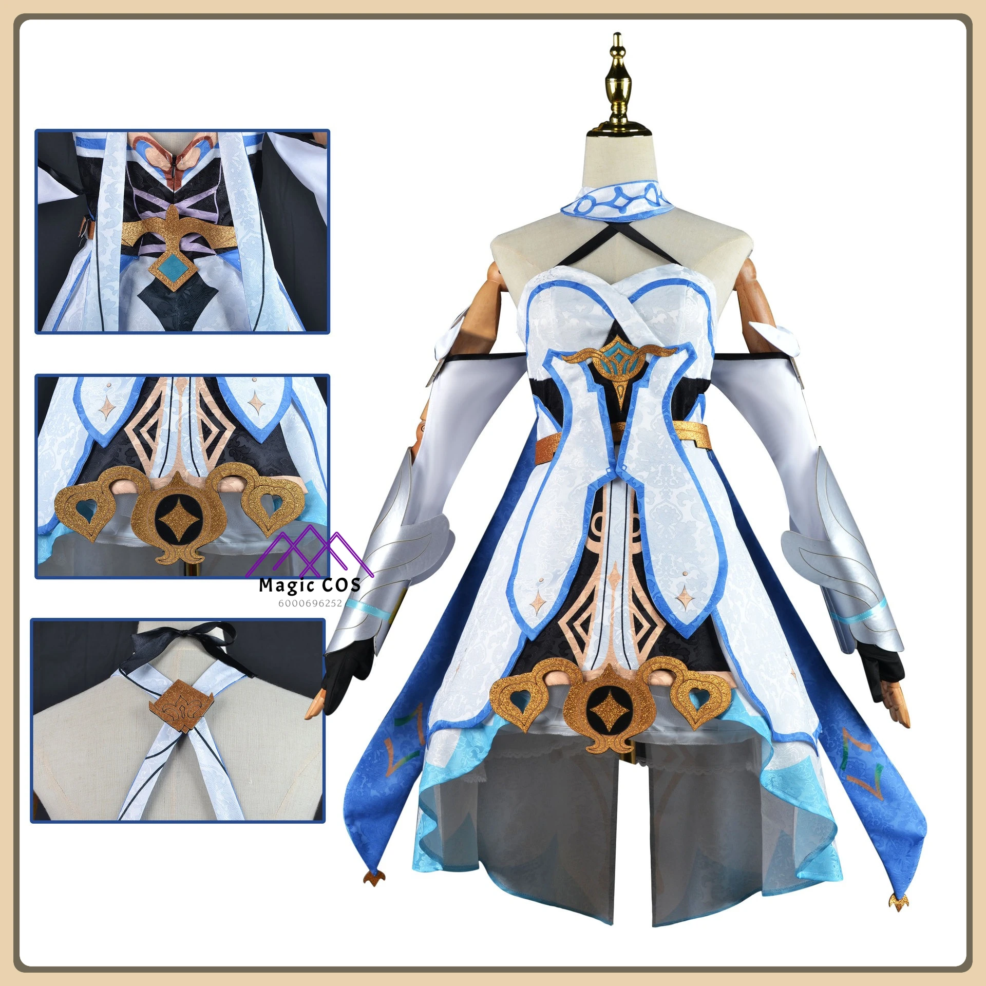 

Game Genshin Impact Traveler Lumine Role Playing Costume Anime Clothes Star Cloak Full Set High Quality Cosplay Costume (Female)