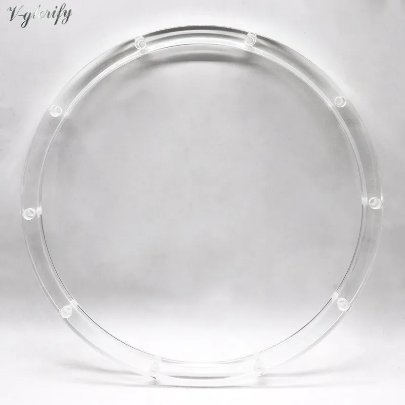 Transparent 14 Inch 10 Hole Acrylic Snare Drum Hoop Drum Rim 1 Pair, for 14 Inch Snare Drum