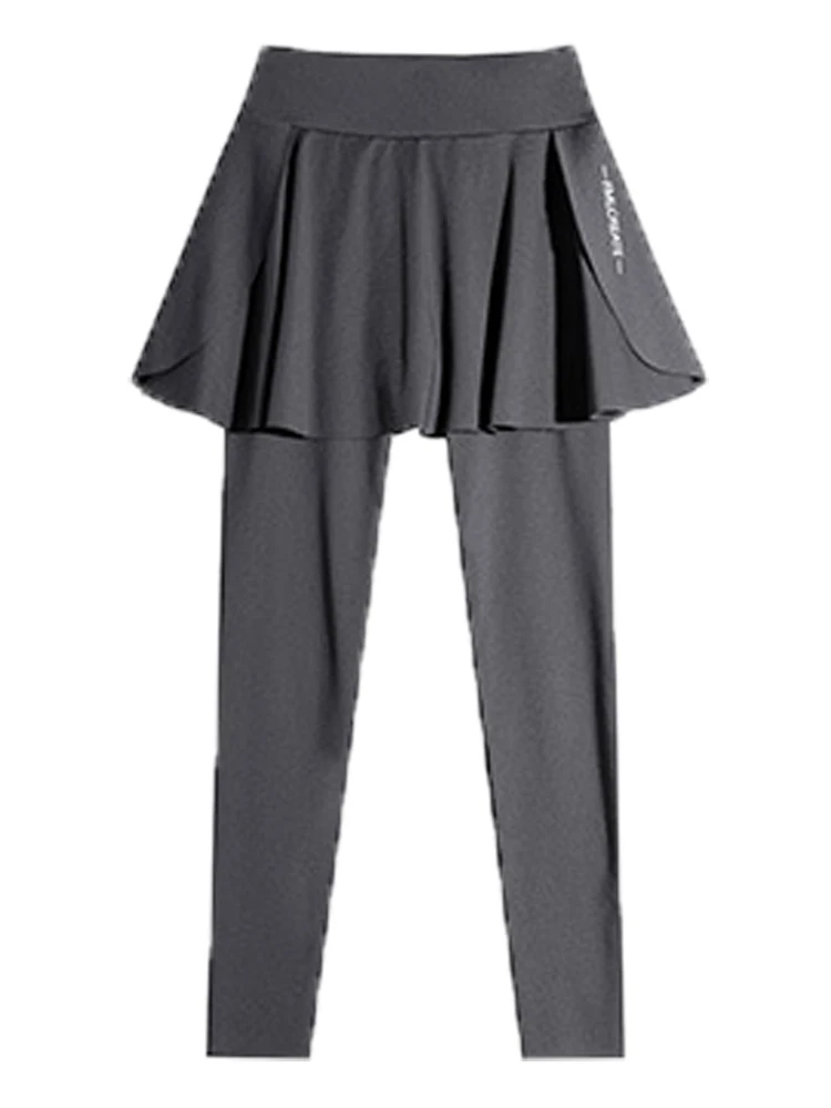 Jupe-pantalon taille haute doublé en peau d'arche pour femme, collant de course, de Yoga, de sport, de cyclisme, de levage des fesses, automne et hiver