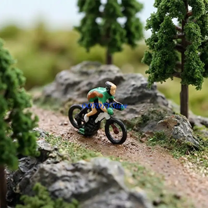 367A 6/12Pcs Miniature Cycling Athletes Figurines Plastic Biking Men Models Toy For Miniature Scenery Building Display