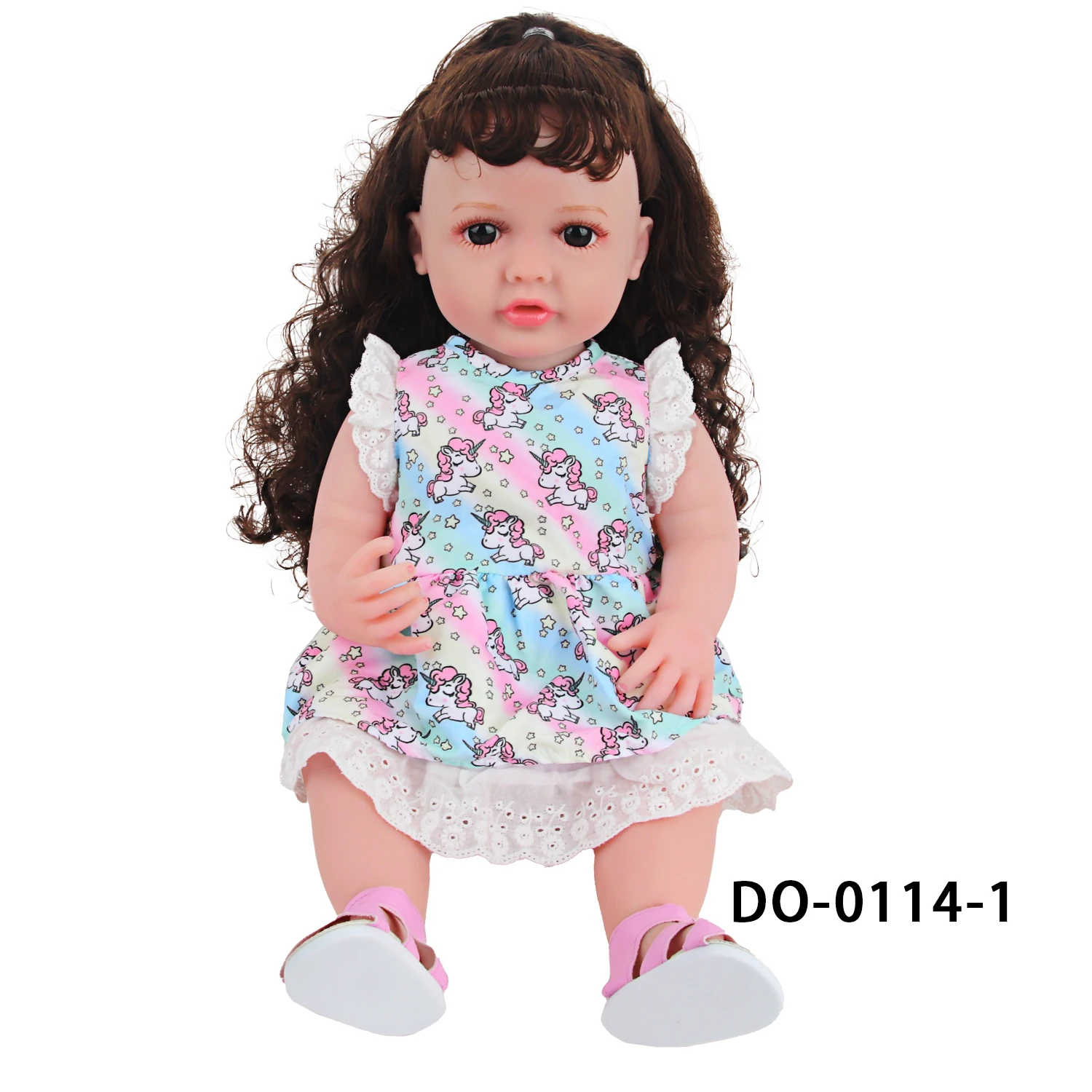 Soft Silicone Newborn Girl Dolls com roupas e sapatos, Baby Reborn Girl Dolls, Blonde Wavy Curls, Toy Gift, 55cm, 22"