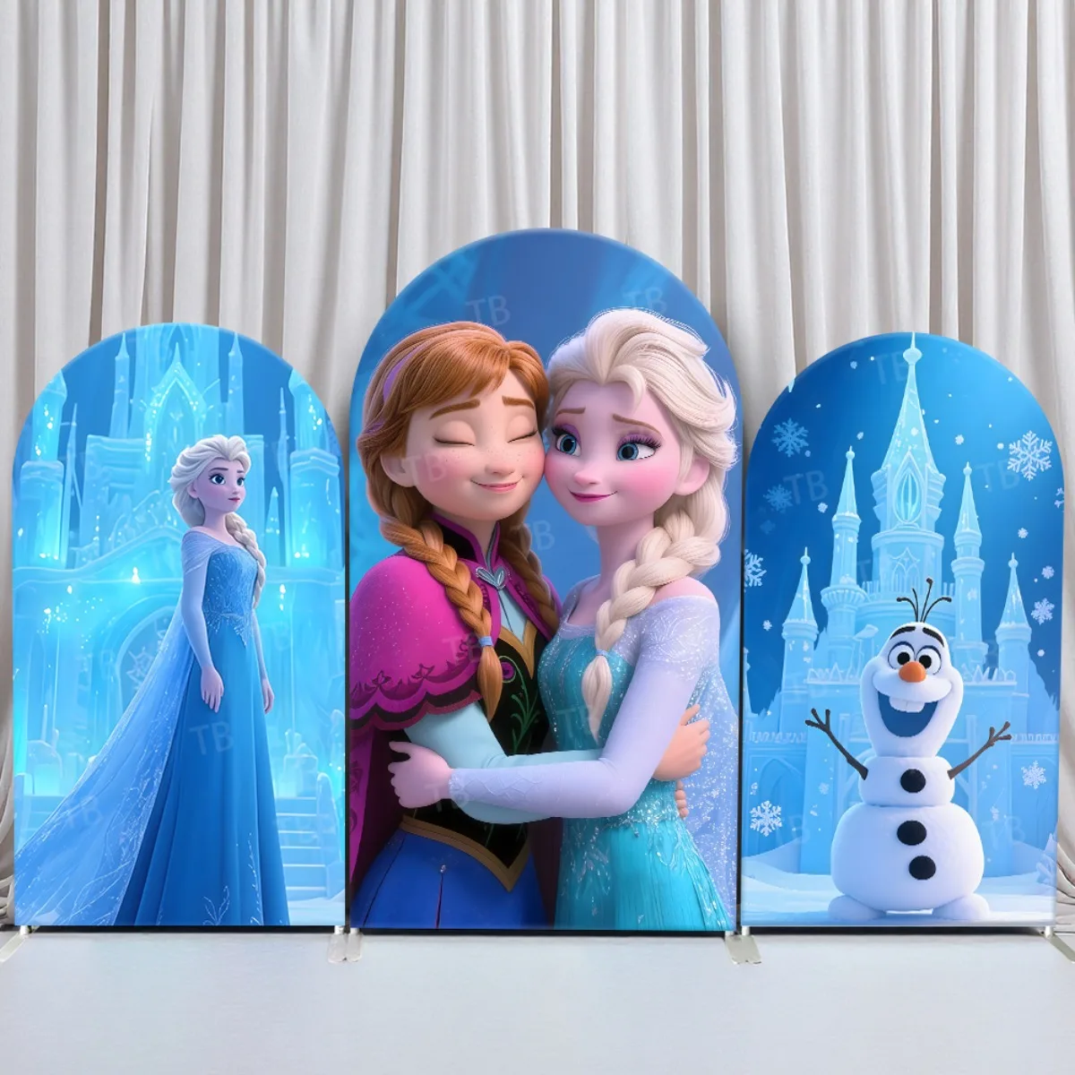 

Disney Princess Elsa & Anna Arch Backdrop Cover Photo Backdrop for Girls Birthday Party Baby Shower Photography Background Decor