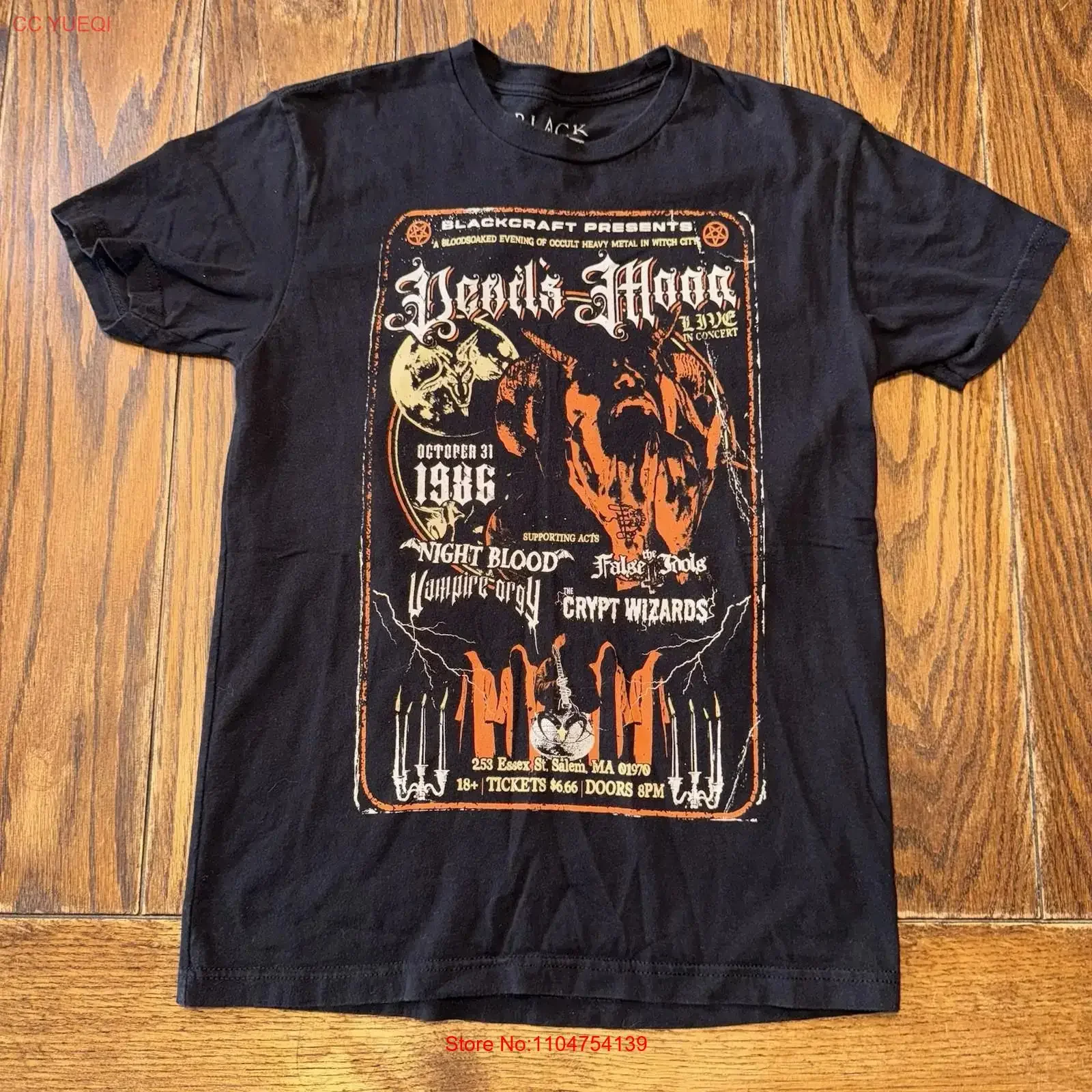 Blackcraft CulT T Shirt Sz Small Devil s Moon Live In Concert Halloween Goth Punk vintage Washed Slightly streetwear homme