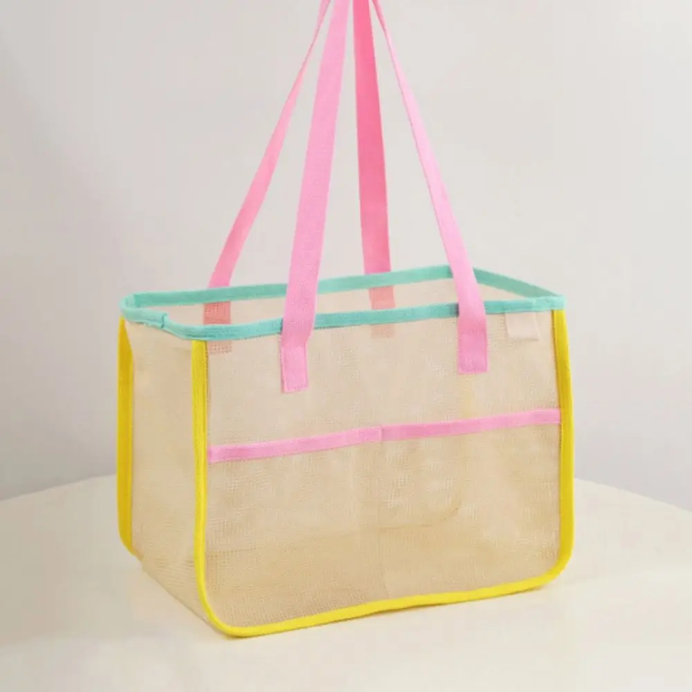 Toiletry Bag Breathable Mesh Beach Bag Large Capacity Sandproof Beach Storage Bag Quick Dry Foldable Shower Tote Bag Travel