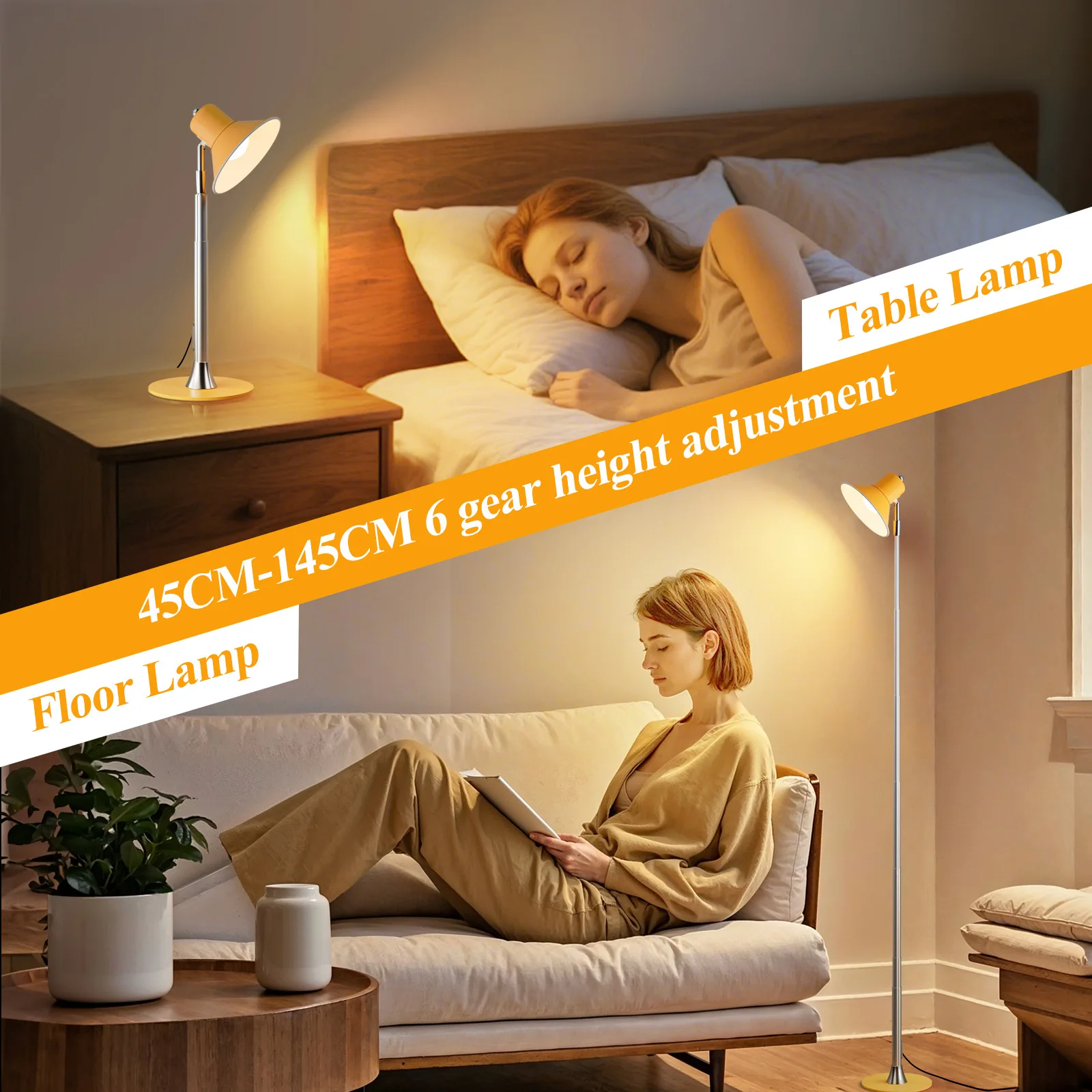 Minimalist USB Plug Style Retractable Floor Lamp for Living Room Bedroom LED Bedside Button Standing Lights