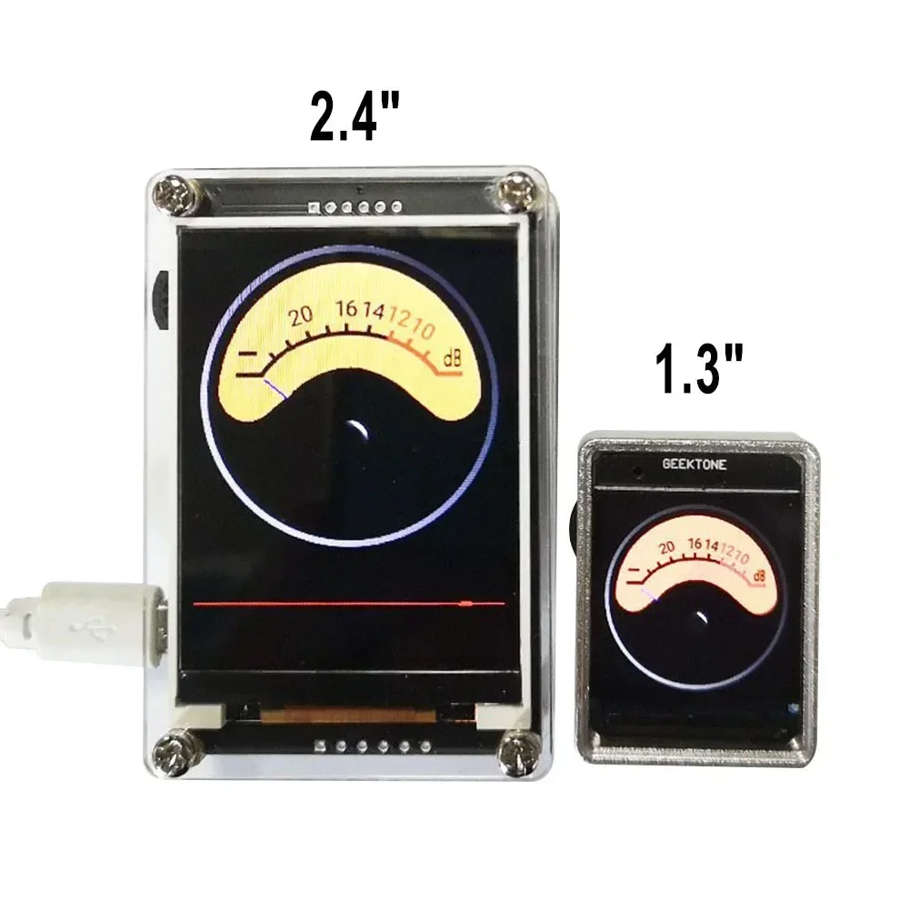 2.4 Inch Analog Level VU Meter Voice Control Music Spectrum Digital Display Rhythm Analyzer Level Indicator Multi-mode GPS