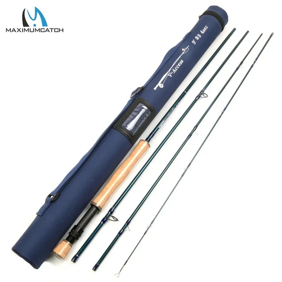 MAXIMUMCATCH 3-10WT 8-9ft V-Access Fast Action Fly Rod IM10/36T Carbon Fiber for Precision Casting Fly Fishing Rod