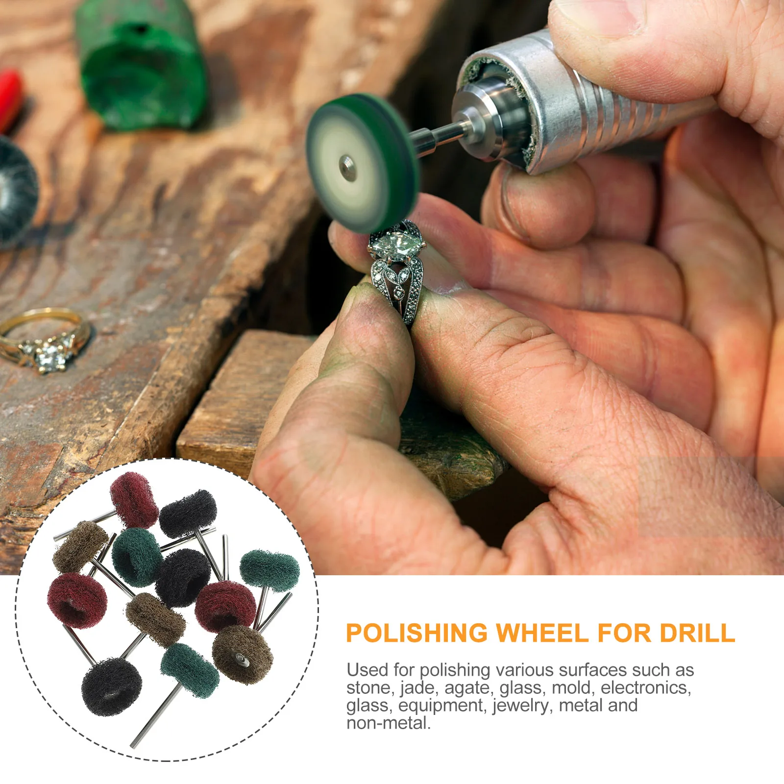 

Polisher Scouring Pad Grinding Head 12 Piece Set Buffing Wheel for Drill Stainless