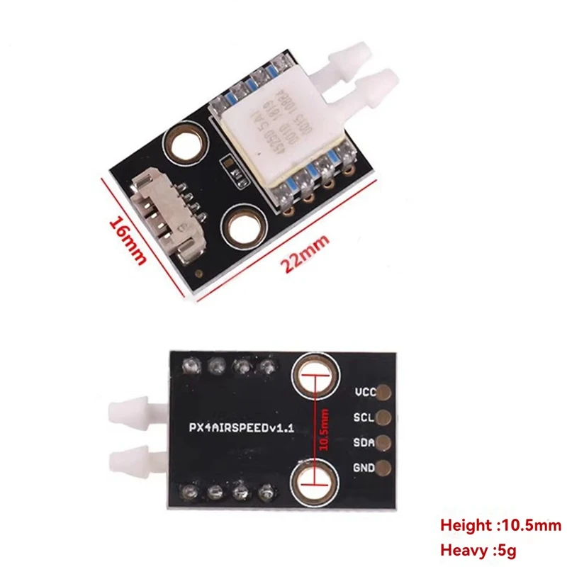 

PX4 Differential Airspeed Differential Pitot Differential Pressure Sensor Digital Airspeed Meter Module-ELEC