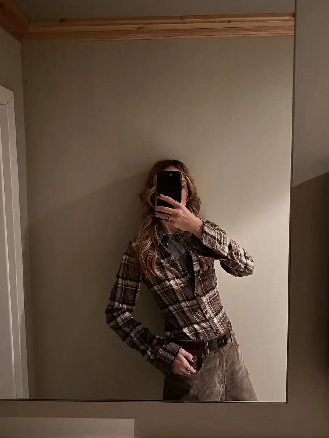 Women Chic Plaid Single Breasted Shirt Casual Full Sleeve Lapel Slim Cropped Blouse 2026 Lady Spring Daily Commute Street Shirts