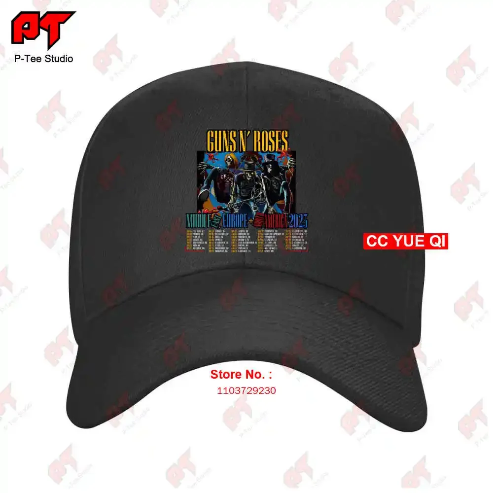 Venta caliente Guns N Rose Music Tour 2023 Fan Gorras de béisbol Gorra de camión SBHX