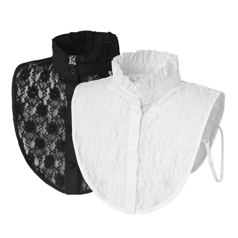 

New Fashion Lace Fake Collar Detachable White Black Neckline Shawl Wrap Women Girls