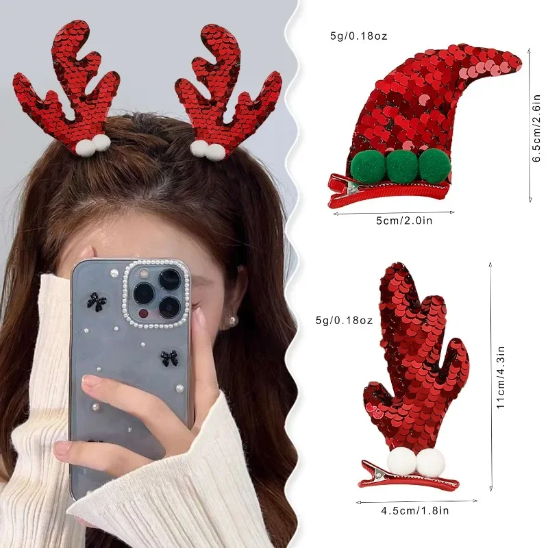 Christmas Gift Hairpin Set Children Hair Accessories Holiday Gift Princess Christmas Hairpin Girl Hair Accessories Side Clip