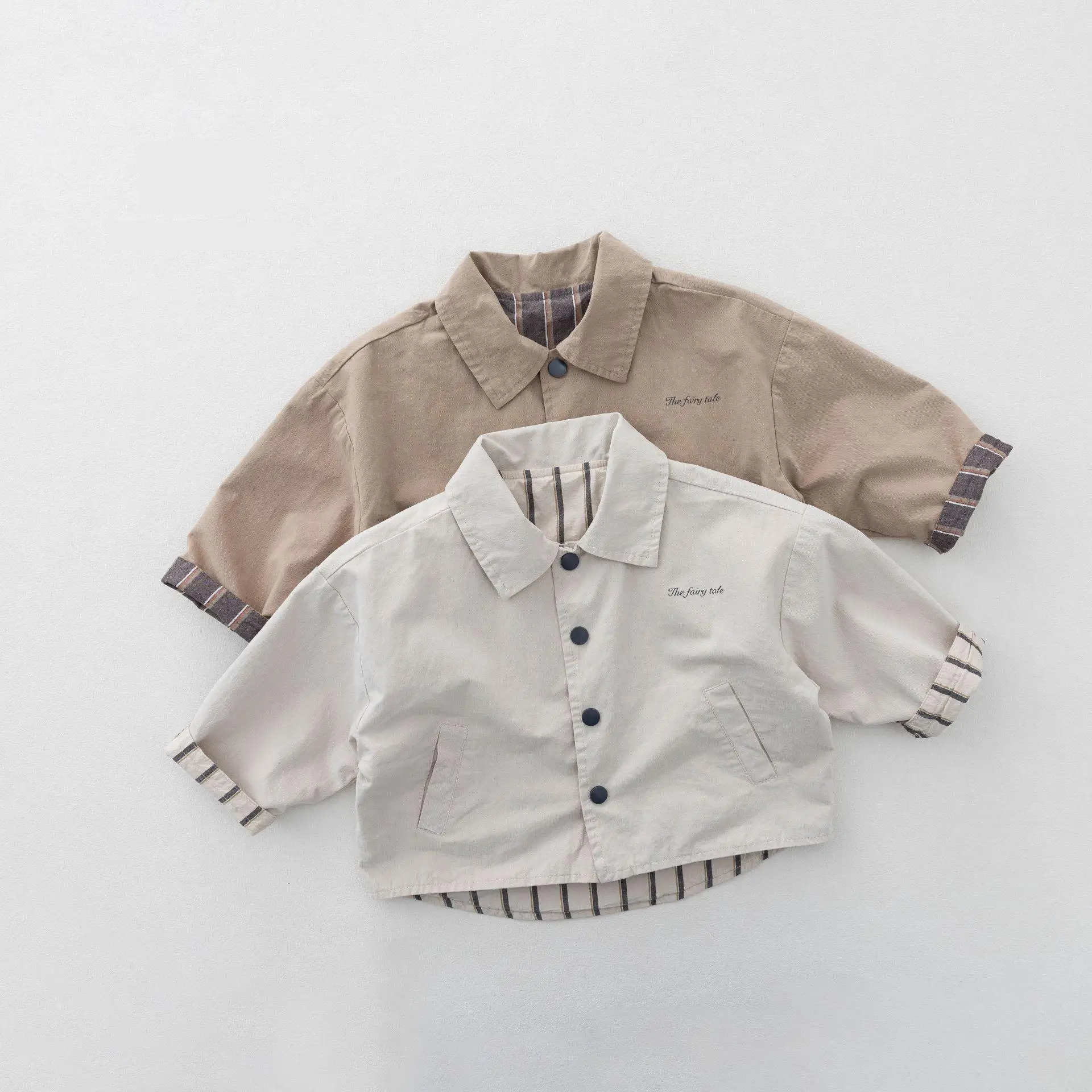 2026 Autumn New Children Long Sleeve Casual Jacket Boys Girls Double Sided Jacket Fashion Kids Clothes Baby Loose Tops