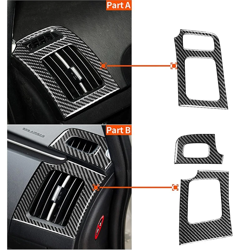 New-for Toyota Prius 2012-2015 Carbon Fiber Dashboard Air Conditioner Vent Outlet Frame Cover Trim Sticker Accessories,LHD