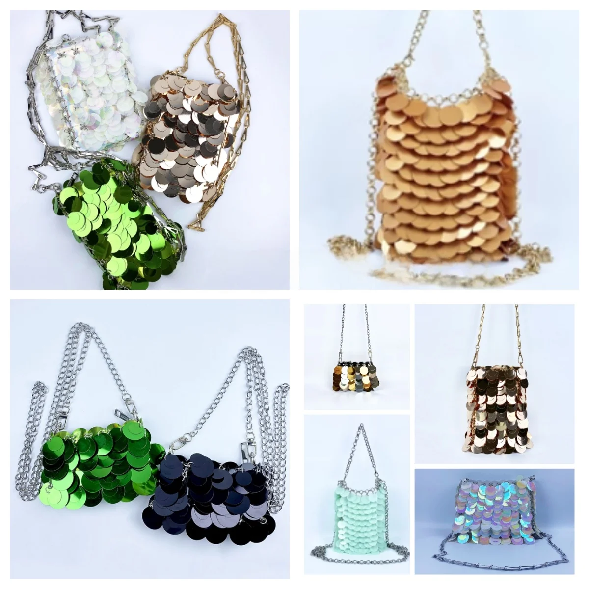 Casual Fashion Metal Chain Small Square Bag Leisure Crossbody Bag High Quality Texture British Style Men Women Universal Bag