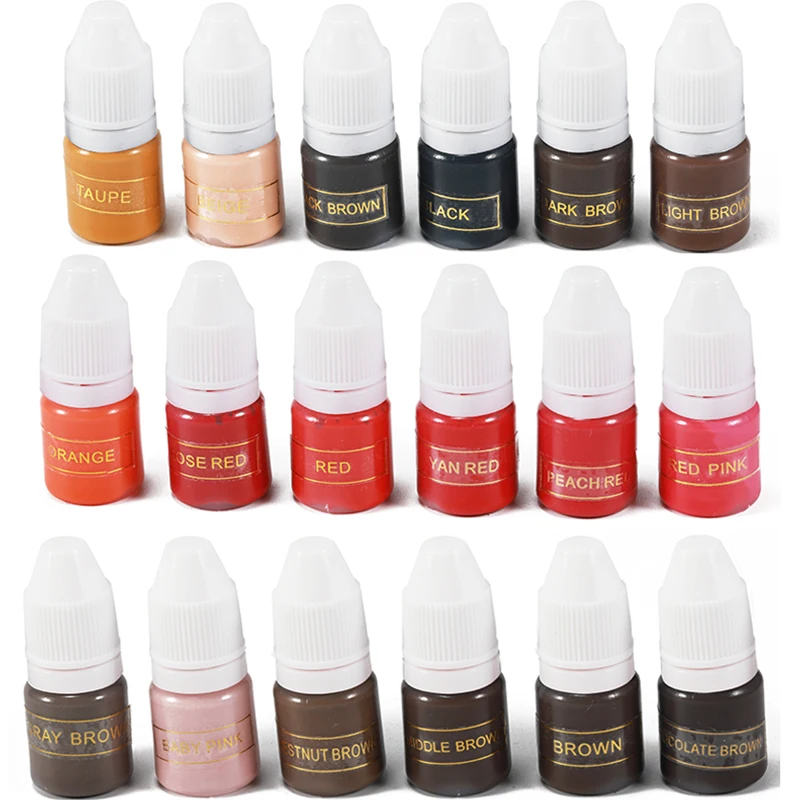 2ml Tattoo Pigment  Ink Professional Microblading Pigment For Permanent Makeup Eyebrow Lips Body Supplies Pigment Tattoo Color