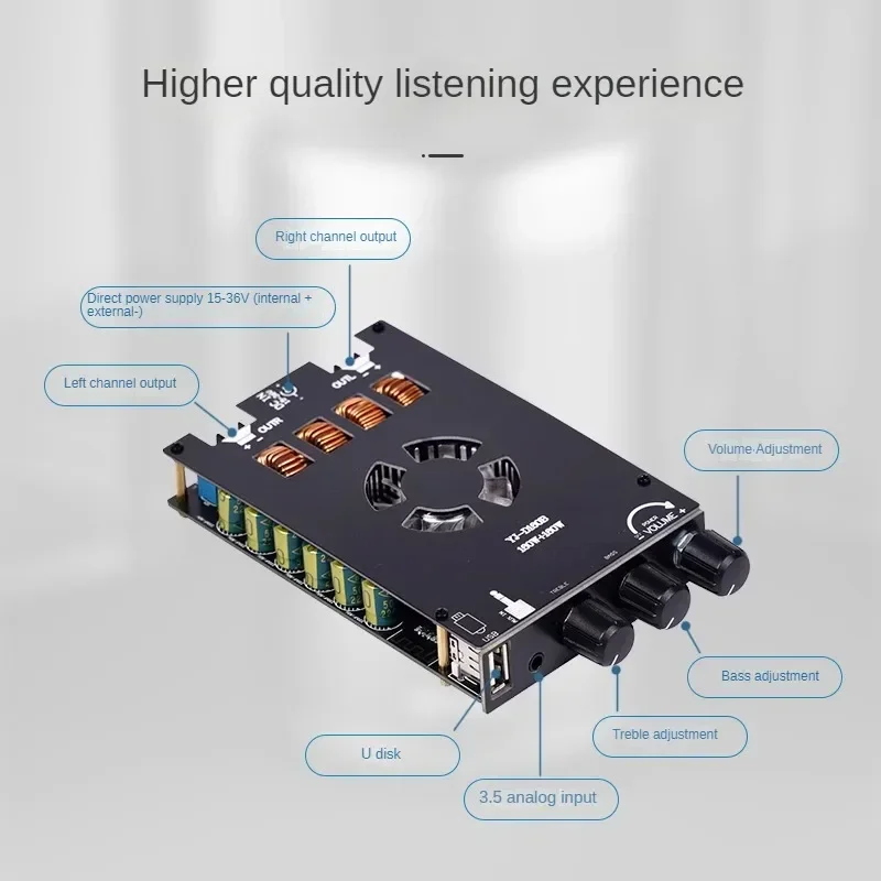 SOTAMIA TDA7498E Bluetooth Amplifier Audio Dual Channel Amplificador AUX U Disk Digital Class D HIFI Power Amplifier Board
