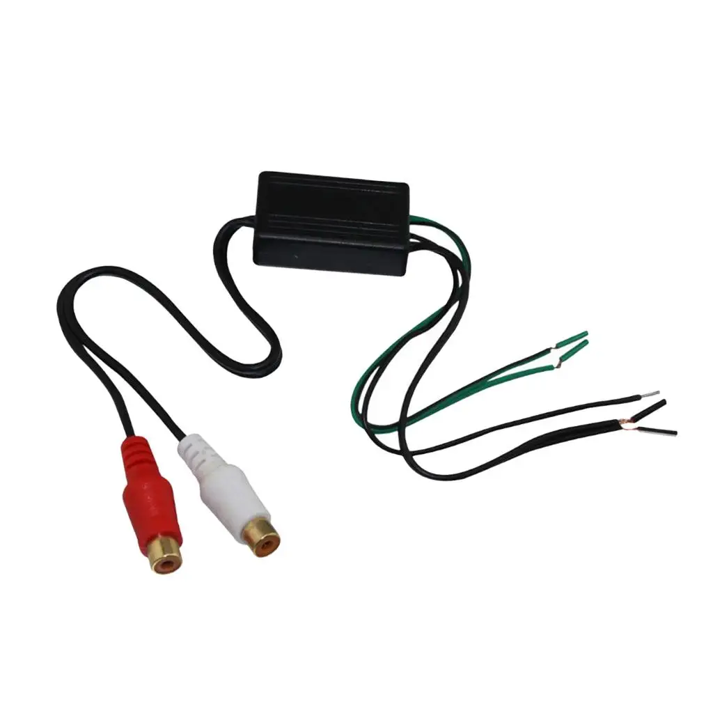 Wire to RCA Line Output Converter 30cm Speaker Wire Audio Adapter for Car Amplifier Installation