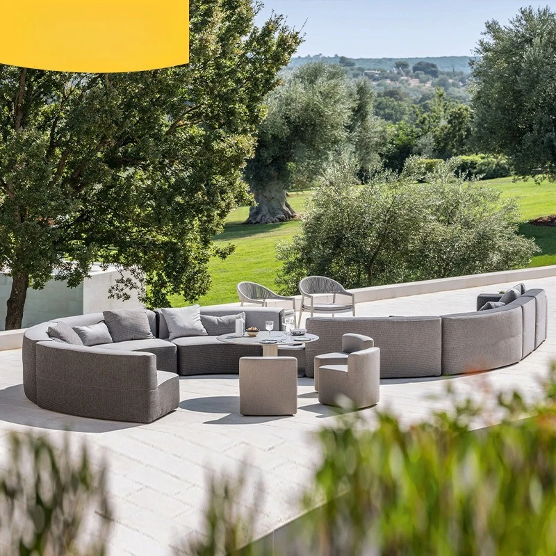 Outdoor sofa combination waterproof and sunscreen bed sitting pier coffee table hotel garden courtyard villa balcony module desi