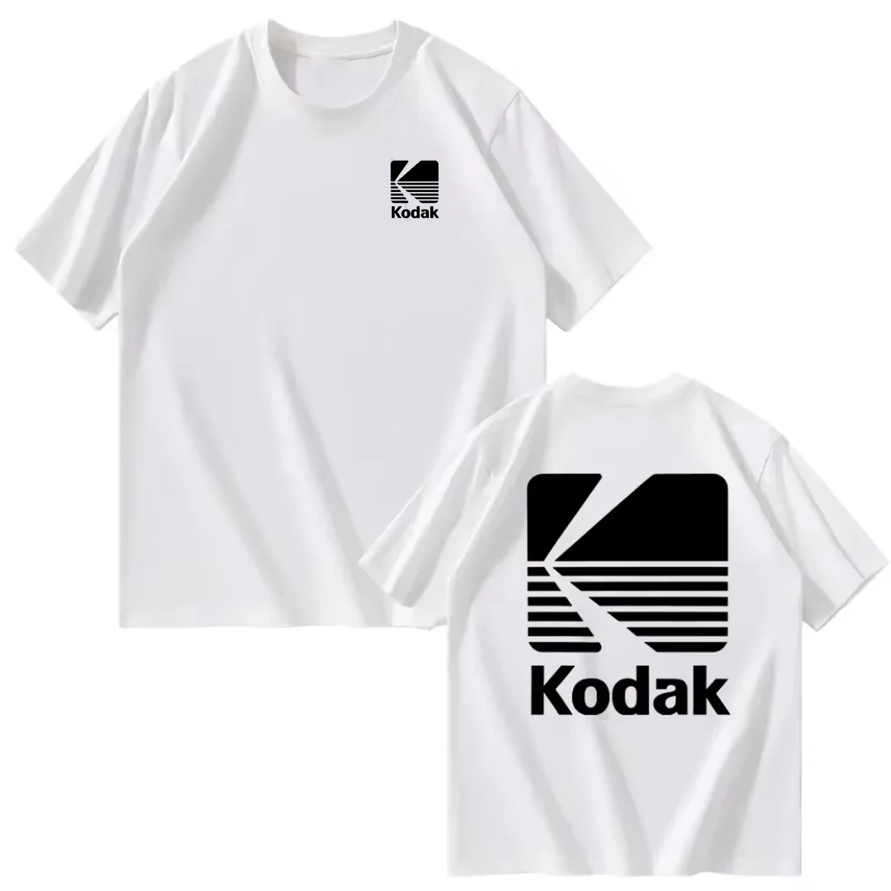 Kodak Summer Brand Men T-shirt Cotton Solid Color Daily Graphic Print Casual Breathable Short Sleeve Top Tees Women Clothing