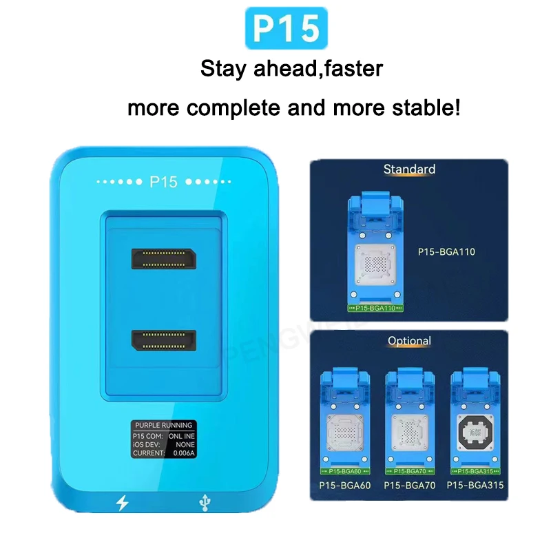 

JC P13 P15 Nand Programmer One Key Enter DFU Purple Screen SYSCFG Data Modification Rad & Write BGA110 Nand Programmable Jcid