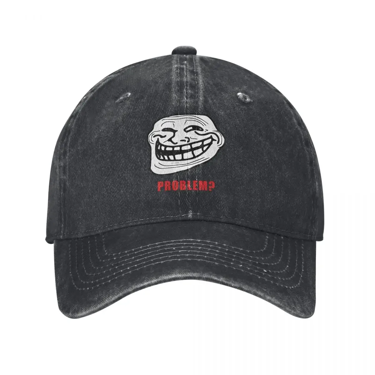 Vintage TROLLFACE MEME RAGE COMIC Baseball Caps Unisex Distressed Headwear Outdoor Activities Unstructured Soft Caps Hat