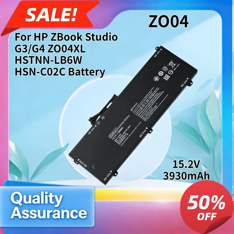 

ZO04XL 3930mAh High Quality Laptop Battery Compatible with HP ZBook Studio G3 G4 HSTNN-LB6W HSN-C02C