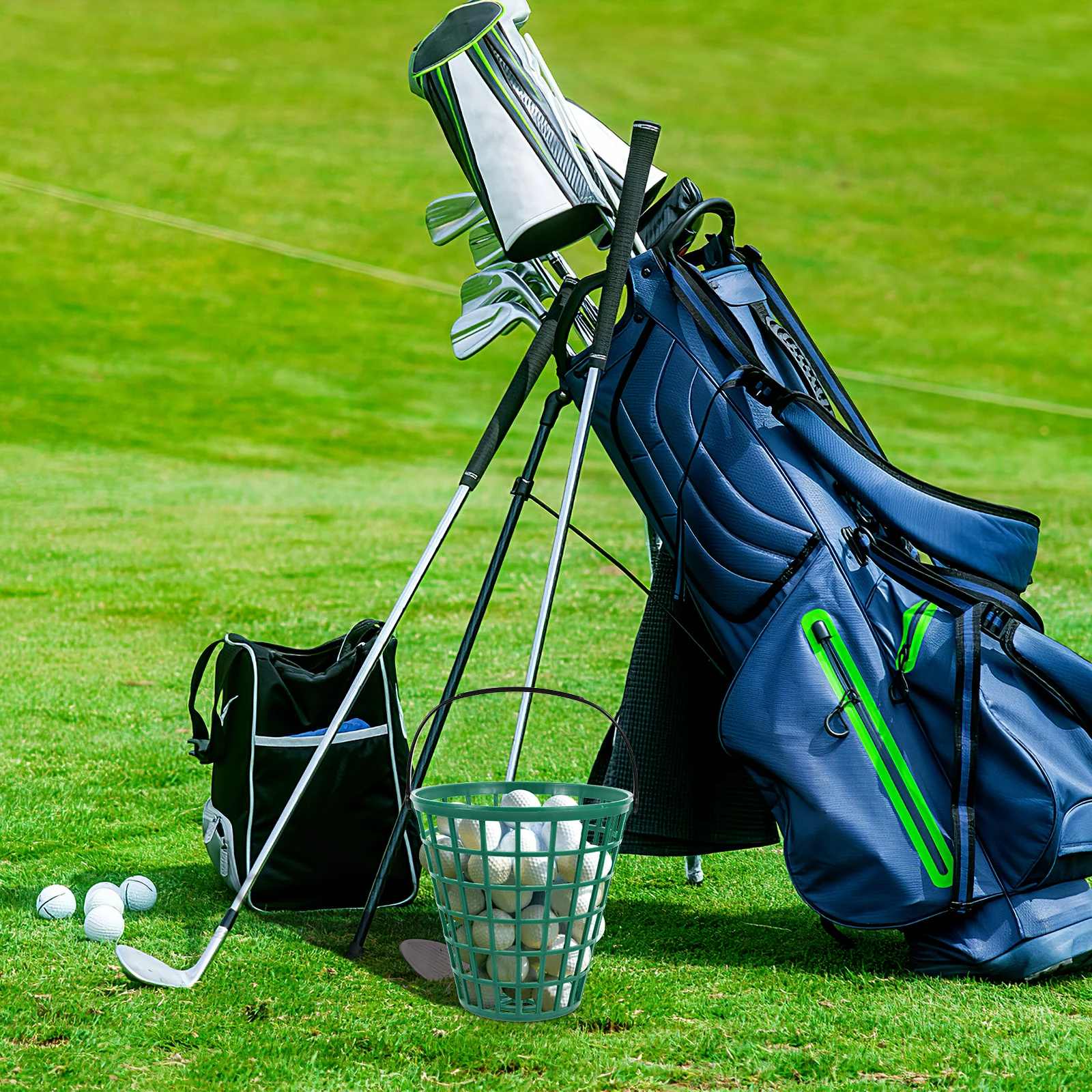 

Golf Ball Bucket Pickup Container Outdoor Range Foldable Handle Stackable Storage Basketball Baseball Hoop Accessories Fitness