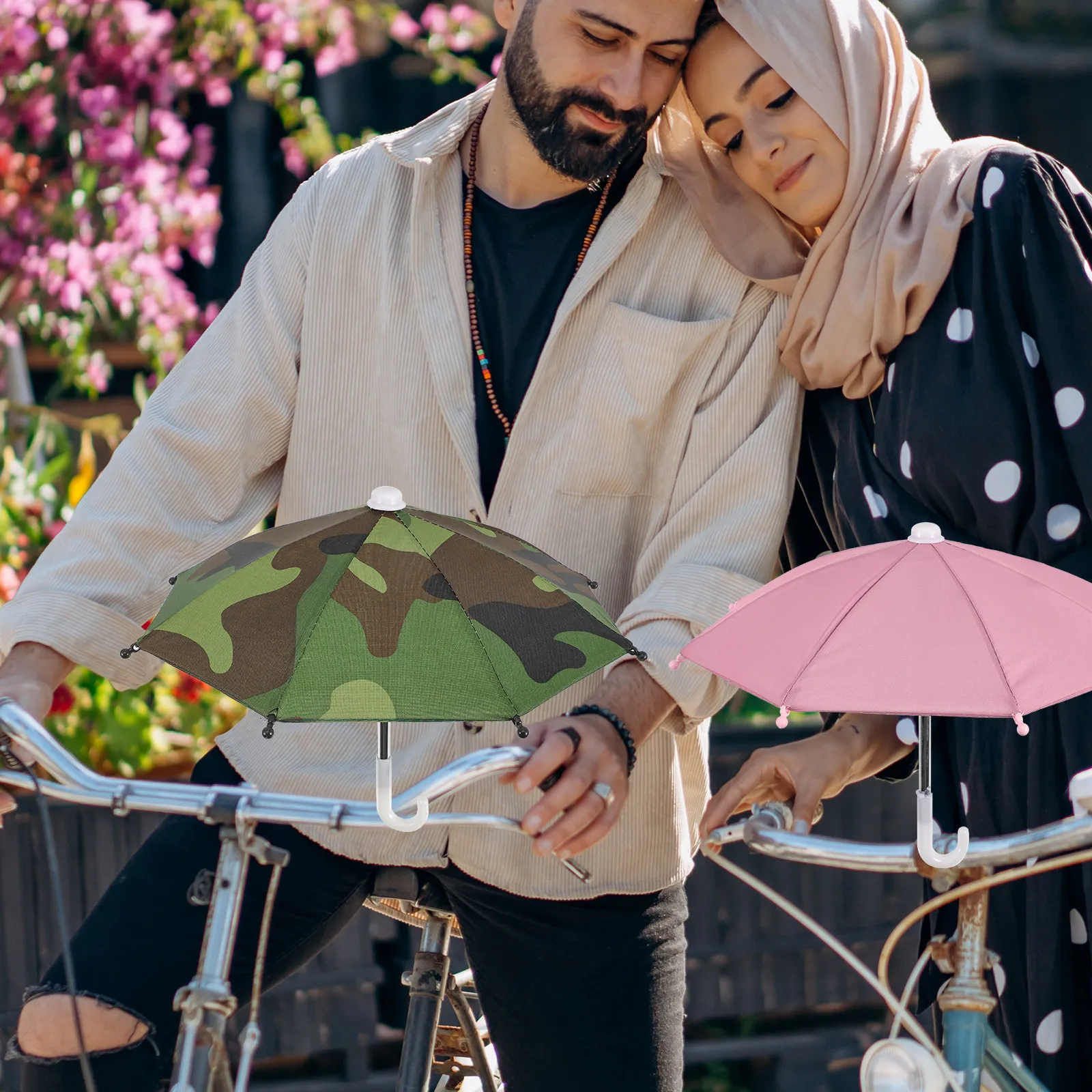 4Pcs Phone Umbrellas Mini Small Durable Waterproof Motorcycle Umbrella Outdoor Sunshade Protective Phone Umbrellas