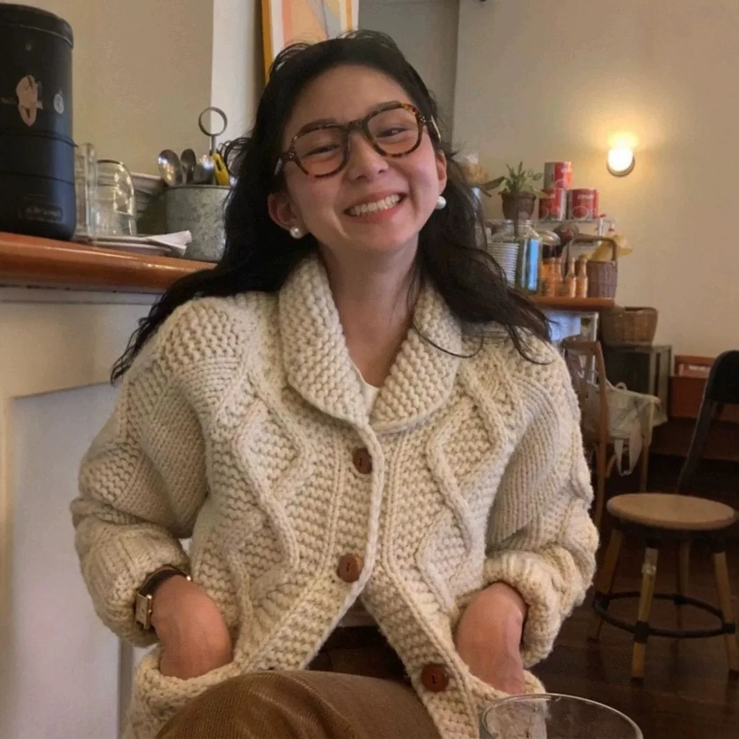 

Тяжелый вязаный свитер Jaet в стиле ретро с отложным воротником, длинный свек, теплый шерстяной кардиган для осенних и зимних поездок на работу