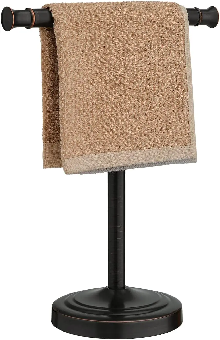 

13 Inch Oil Rubbed Bronze Towel Stand for Bathroom Kitchen Countertop Free Standing Towel Rack with Stainless Steel Construction