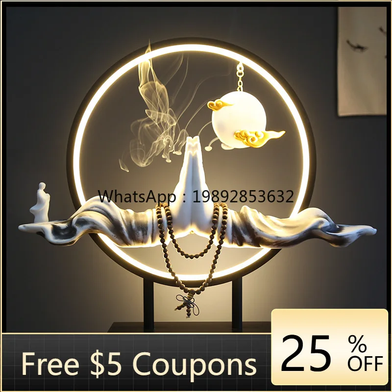 

LYY Office Desktop Entrance Zen Buddha Hand Ornament Creative New Chinese Style TV Cabinet Living Room Ceramic Home Decoration