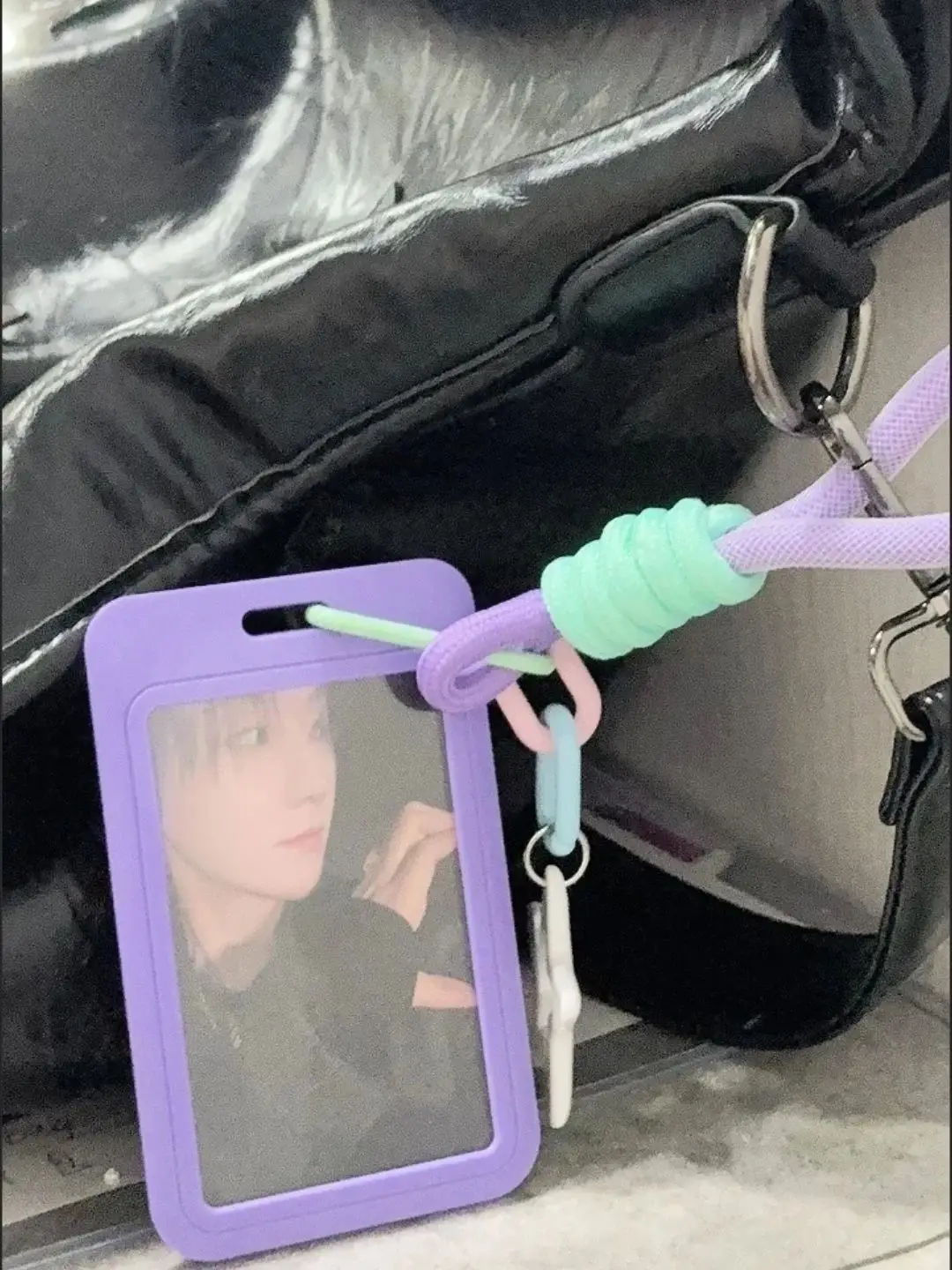 Candy Color Sliding 3 Inch Card Holder, Student Lanyard Card Case for Bus & Metro Card, Kpop Photocard Display Sleeve