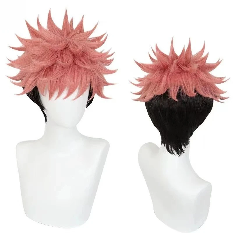 

Jujutsu Kaisen Yuji Itadori Cosplay Wig - Heat Resistant Pink & Black Spiky Anime Hair for Anime Cons/Halloween/Costume Events